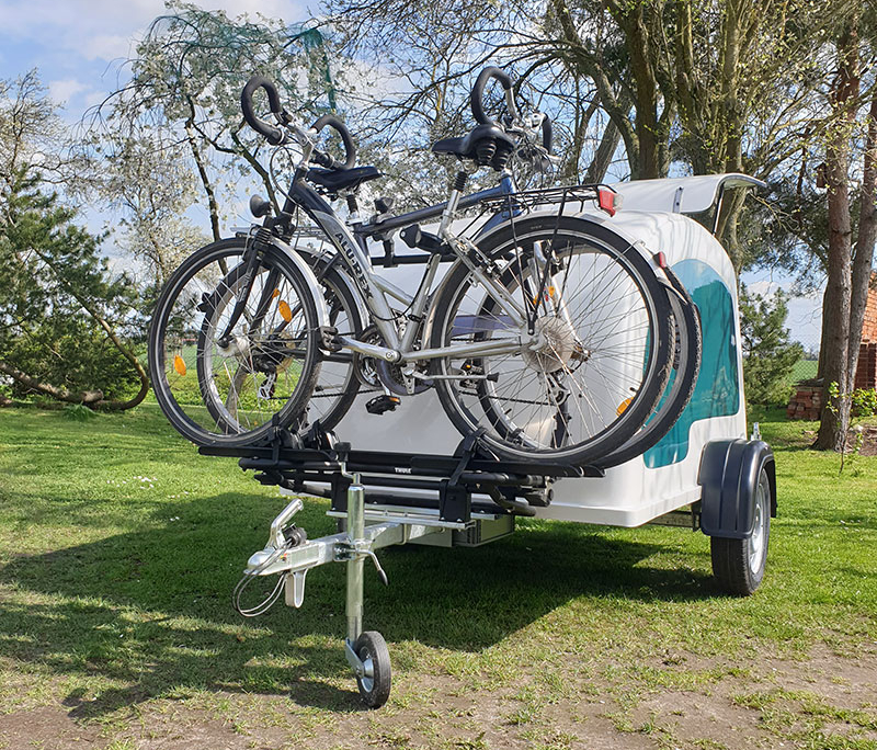 Fahrrad-Träger Thule für den Mini-Wohnwagen von Kleox